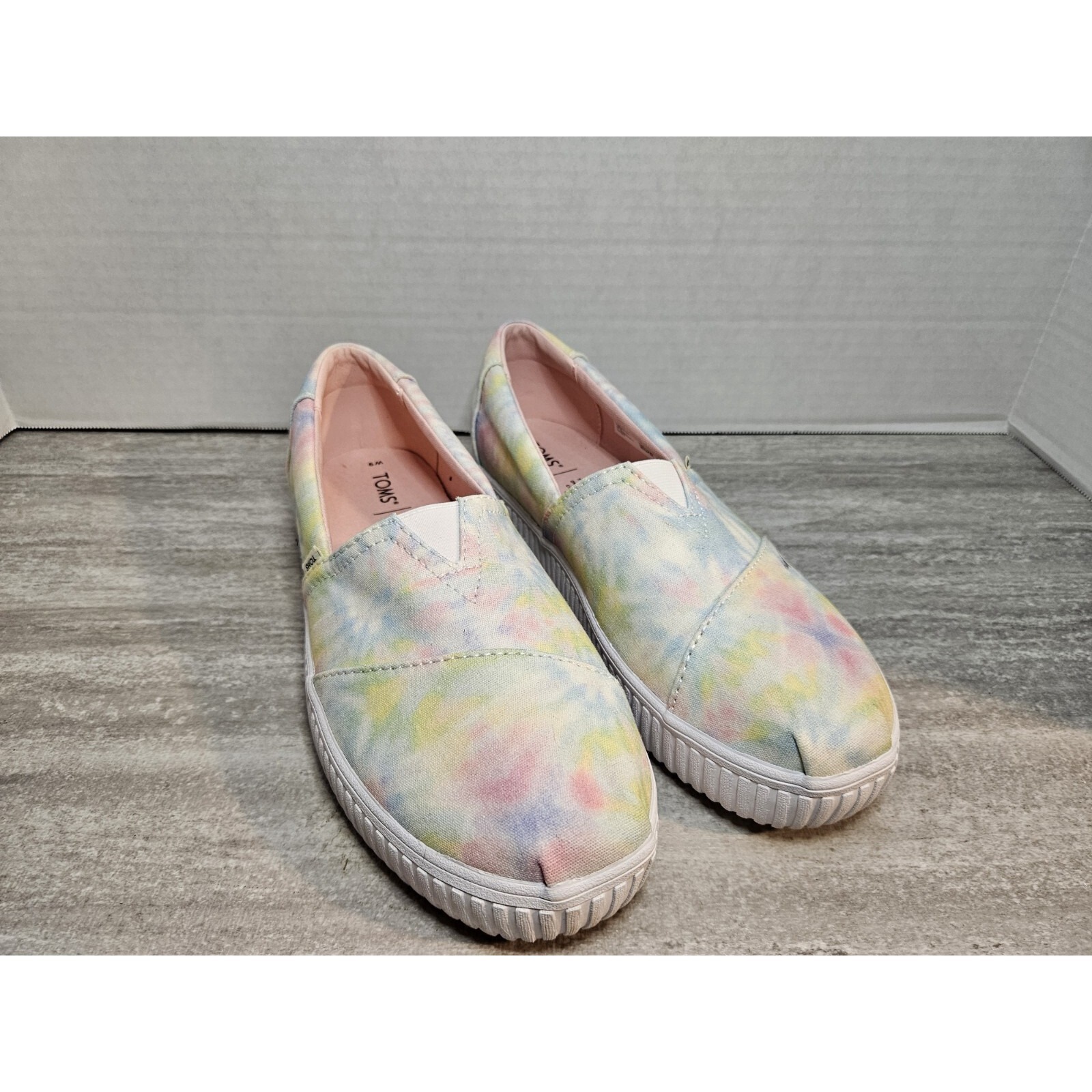 Toms Women Shoes Aplargata Indigo 10016617 White Multi Tie Dye Canvas Sz 9w
